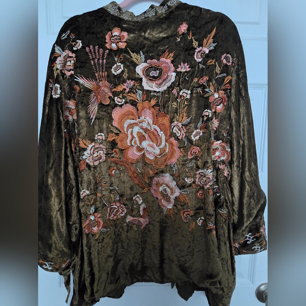 Embroidered Velvet Jacket - Picture 2 of 10
